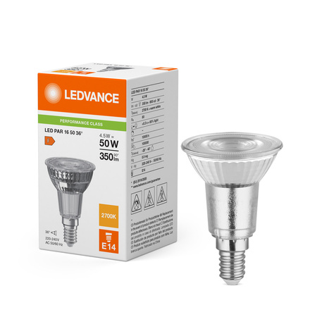 LED Lampen PAR16 E14 4.5W = 50W 350lm 2700K Warmweiß FILAMENT LEDVANCE