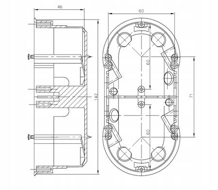 Doppelendkasten Unterputz Elektroinstallation PK60 PAWBOL