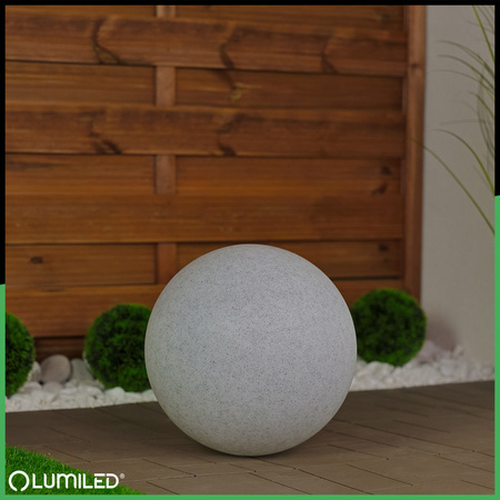 Gartenleuchte E27, Steinkugel 30cm IP65 LUMIKULA LUMILED