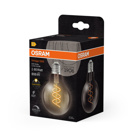 Dekorative LED-Lampe G80 Sphere E27 7.2W = 60W 806lm 2700K Warm CRI90 300° Dimmbar Vintage 1906 Osram