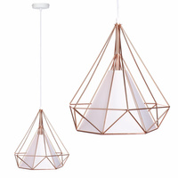 LOFT DIAMENT Geometrische Decke Pendelleuchte 1xE27 Draht ROSE GOLD Groß