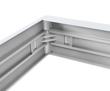 Aufputz-Klemmrahmen für LED-Paneele 60x60 Aluminium Hoch 70mm Weiß Ecolight