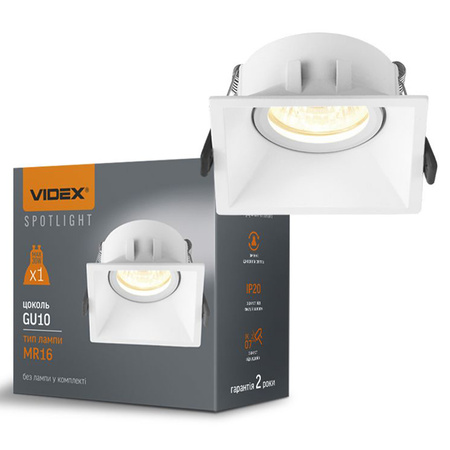 Einbauleuchte 1x GU10 Weiß Videx