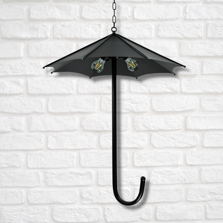 Deckenhängelampe Kronleuchter 3xE27 REGENSCHIRM Schwarz - GOLDLUX (Polux)