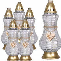 6xGlaskerze für das Grab der geliebten Oma 40 Stunden für ganzjährigen Einsatz 33 cm