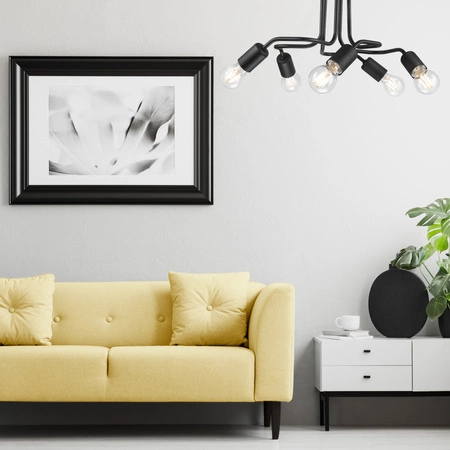 Deckenleuchte CHARLIE 5xE27 Schwarz LM-5.120 Lamkur