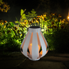 LED Solarlampe Laterne Hängeleuchte LAMPION weiß LED 34cm warm