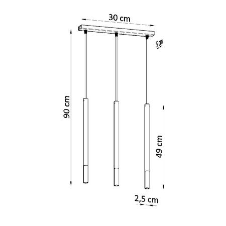 MOZAICA 3L 3xG9 Hängende Deckenleuchte Elegant Schwarz Chrom SOLLUX
