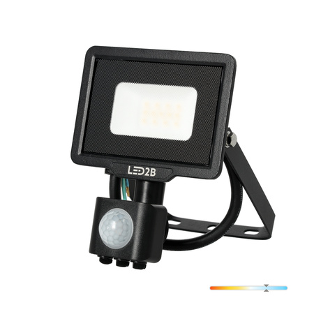 LED-Flutlicht 10W 800lm 6000K IP44 Schwarz mit Bewegungssensor LED2B KOBI MHC