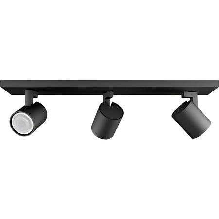 LED Spot Runner Deckenleuchte Schwarz 3x 4.2W CCT PHILIPS HUE Bluetooth Zigbee + Dimmschalter