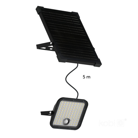 LED-Flutlicht Outdoor Solar Garten 30W 4800lm CCT 360° Solar mit Bewegungssensor IP65 Schwarz Mhcs Kobi