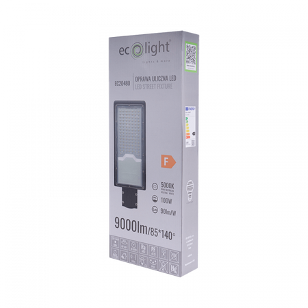 LED-Straßenlampe 100W 9000lm 5000K kaltweiß IP65 ECONOMY Ecolight