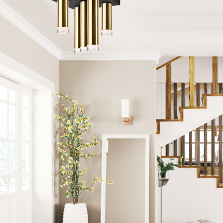 DIEGO Deckenleuchte 5xE27 Schwarz Gold LM-5.124/A Lamkur