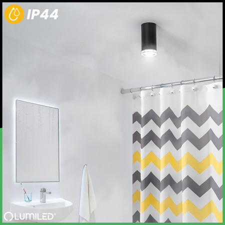 LED-Reflektor-Deckenleuchte Spot Tuba GU10 IP44 ADERO Schwarz Lumiled