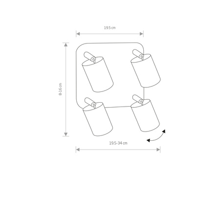 EYE Spot 6017 Nowodvorski Wandleuchte Weiß 4xGU10Wandleuchte Beweglich Stahl + Glas Minimalistisch