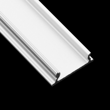 Anodisiertes Aluminium LED-Profil KM24 mit Klarglasabdeckung und Endkappen, 1m Silber LUMILED
