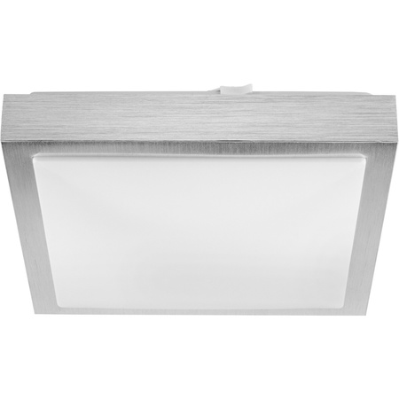 LED Deckenaufbauleuchten Deckenleuchte 2x E27 mit Mikrowellensensor SOLEN quadratisch silber