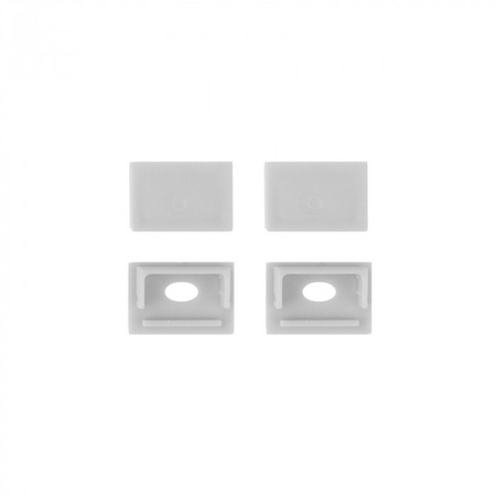 Aluminium-LED-Profil für Gipskartonplatten REGIPS breit unter Fliese Weiß 2m mit mattierter Abdeckung für LED-Streifen + Endkappen Serie GNS Ecolight