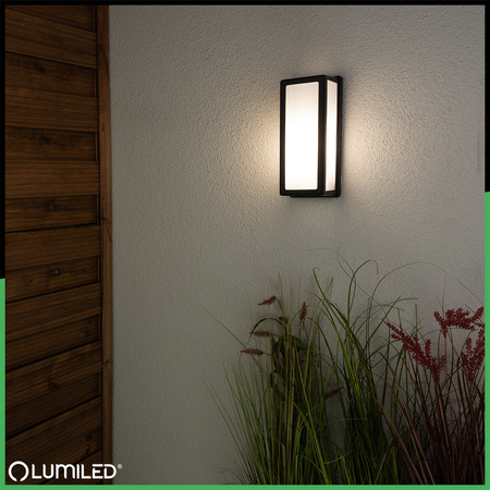 Wandleuchte Außen E27, Garten-Wandleuchte rechteckig DOMLO LUMILED