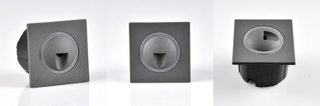 LED-Treppeneinbauleuchte 3W 20lm IP44 4000K graphit quadratisch Q3 GOLDLUX (Polux)