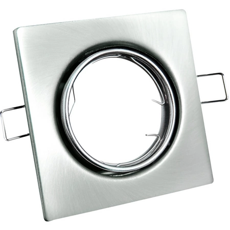 Set aus 3x beweglichen Halogenlampen GOLDLUX (Polux), quadratisch, Nickel + GU10 3,5W LED Lampen