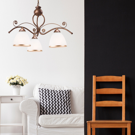 RETRO Hängelampe 3xE27 Weiß Holz Klassisch LM-3.51 Lamkur