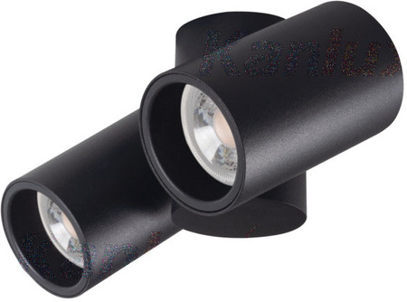 Aufputz-Halogen SPOT TUBA bewegliche Leuchte 2xGU10 Schwarz BLURRO Kanlux