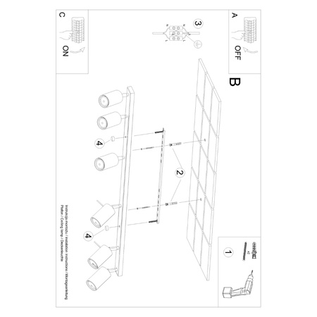 Tuba Spot Reflektor Deckenleuchte 6x GU10 Olive Ring Bittersweet Shimmer SL.1505 Sollux