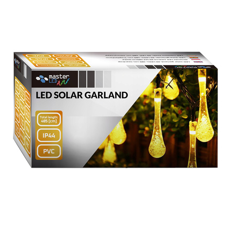 Solargirlande zum Aufhängen 20 x ŁEZKI-Gartenlampe LED-Eiszapfen warme Farbe 3000 K