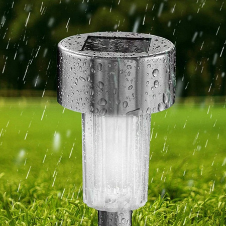 LED Solar-Gartenleuchte satiniert INOX / CHROME