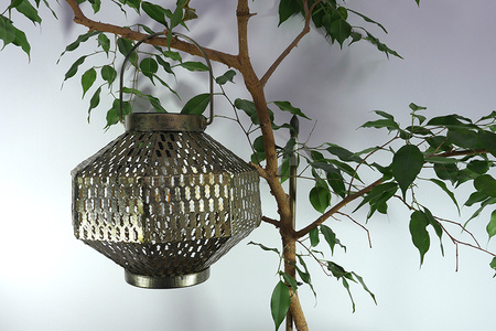 LED-Solarlampe Laterne Garten Glühfaden LATERNE hängend Metall Kupfer