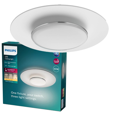 LED-Deckenleuchte Plafond 40W 4200lm 2700K Schwarz Granat Philips