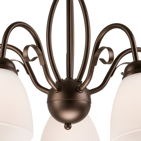 ADELLE Decke Pendelleuchte 5xE27 Weiß Holz Klassisch LM-5.6 Lamkur