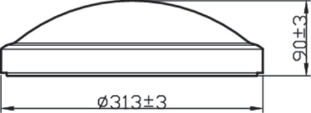 Plafond LED-Anbauleuchte DORIS 17W 2700K IP44 31cm Chrom PHILIPS