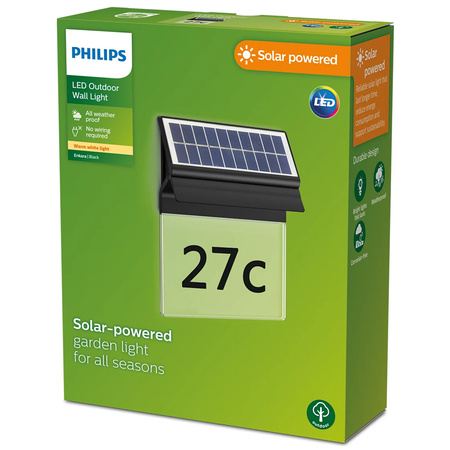 Solar Gartenlampe LED Beleuchtete Hausnummer Fassade Wandlampe 2700K IP44 Sensor PHILIPS