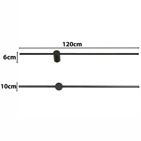 LED-Wandleuchte CATRINA Wandleuchte SCHWARZ Metall 17W 120cm moderner Stil