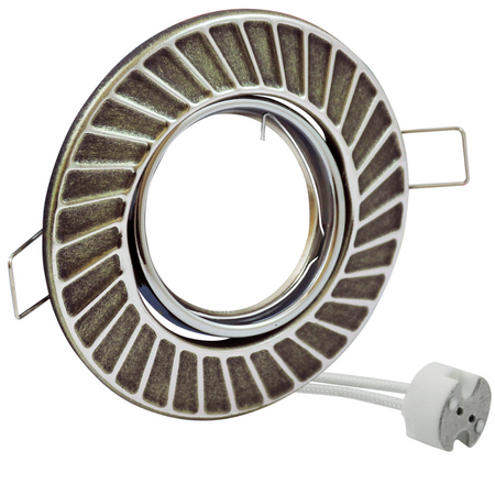 Fobos 7805 GOLDLUX (Polux) Metall-Deckeneinbauleuchte rund silber + MR16-Fassung