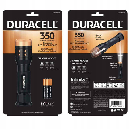 Aluminium-LED-Taschenlampe taktische Handbatterie 3 x AAA 350lm 3 Modi DURACELL