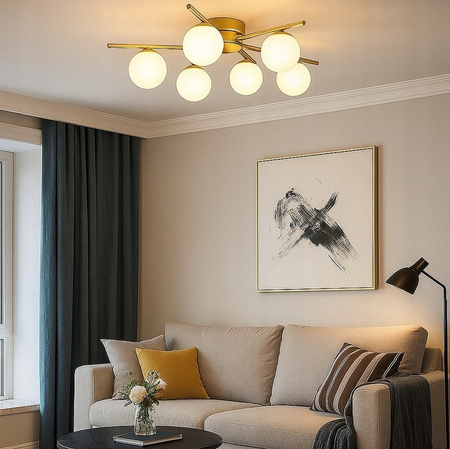 Kronleuchter Decke Pendelleuchte Dekorative 6x G9 Gold Bali Masterled