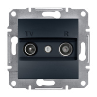 Einzelner RTV-Terminal-Antennensockel 1 dB ohne Rahmen Asfora Anthrazit