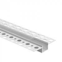 LED-Profil aus Aluminium für Gipskarton REGIPS Unterputz Weiß 2m mit transparentem Diffusor für LED-Streifen + Kappen Ecolight GP Serie