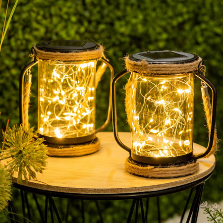 LED Solarlampe Outdoor Garten Hängende Stehlaterne 3000K IP44 Dämmerungssensor