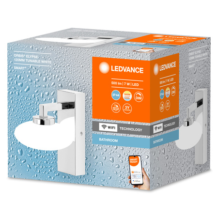 LED-Badezimmerwandleuchte 7W 400lm SMART+ WiFi IP44 CCT Dimmbar 12cm ORBIS LEDVANCE