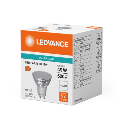 LED Lampen PAR16 GU10 6.9W = 49W 620lm 4000K Neutralweiß 120° LEDVANCE