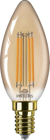 LED-Kerzenlampe E14 B35 3,1W = 25W 250lm 1800K warmes Filament bernsteinfarben PHILIPS