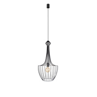 LUKSOR S 8851 Nowodvorski Schwarz E27 Hängelampe aus Stahl ?37 cm Minimalistisch