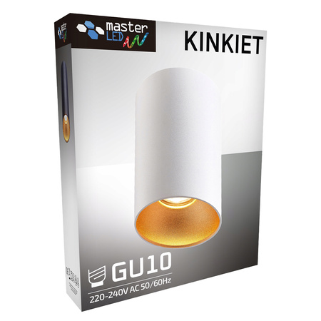 Aufputz-Halogen-Tubus-Reflektor-Spot GU10 Rund Weißgold Masterled