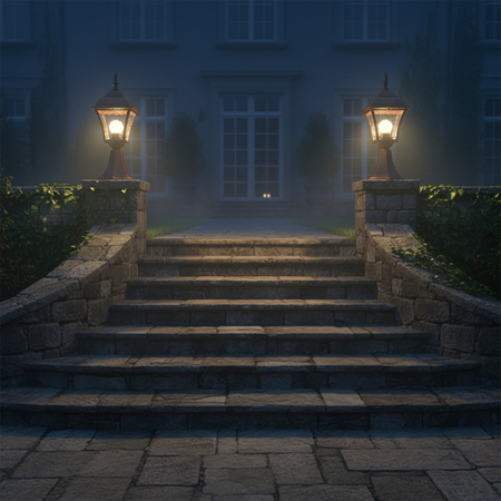 Niedrige Gartenleuchte LATERNE PARIS2 E27 40cm Kirsche - GOLDLUX (Polux)