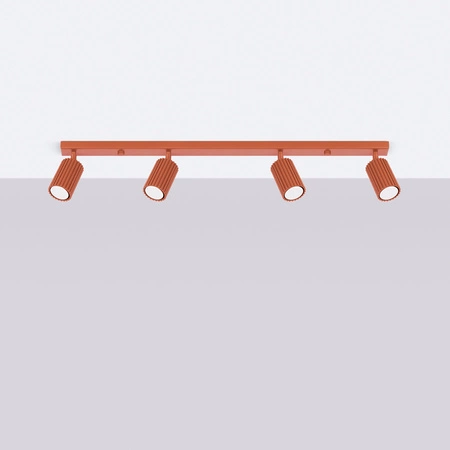 Tuba Spot Reflektor Deckenleuchte 4x GU10 Ocker Rot Carbon Deep Space SL.1641 Sollux