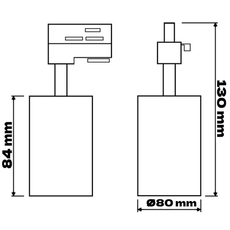 GU10 Mattschwarze Schienenstrahlerlampe für einphasige Schienen
